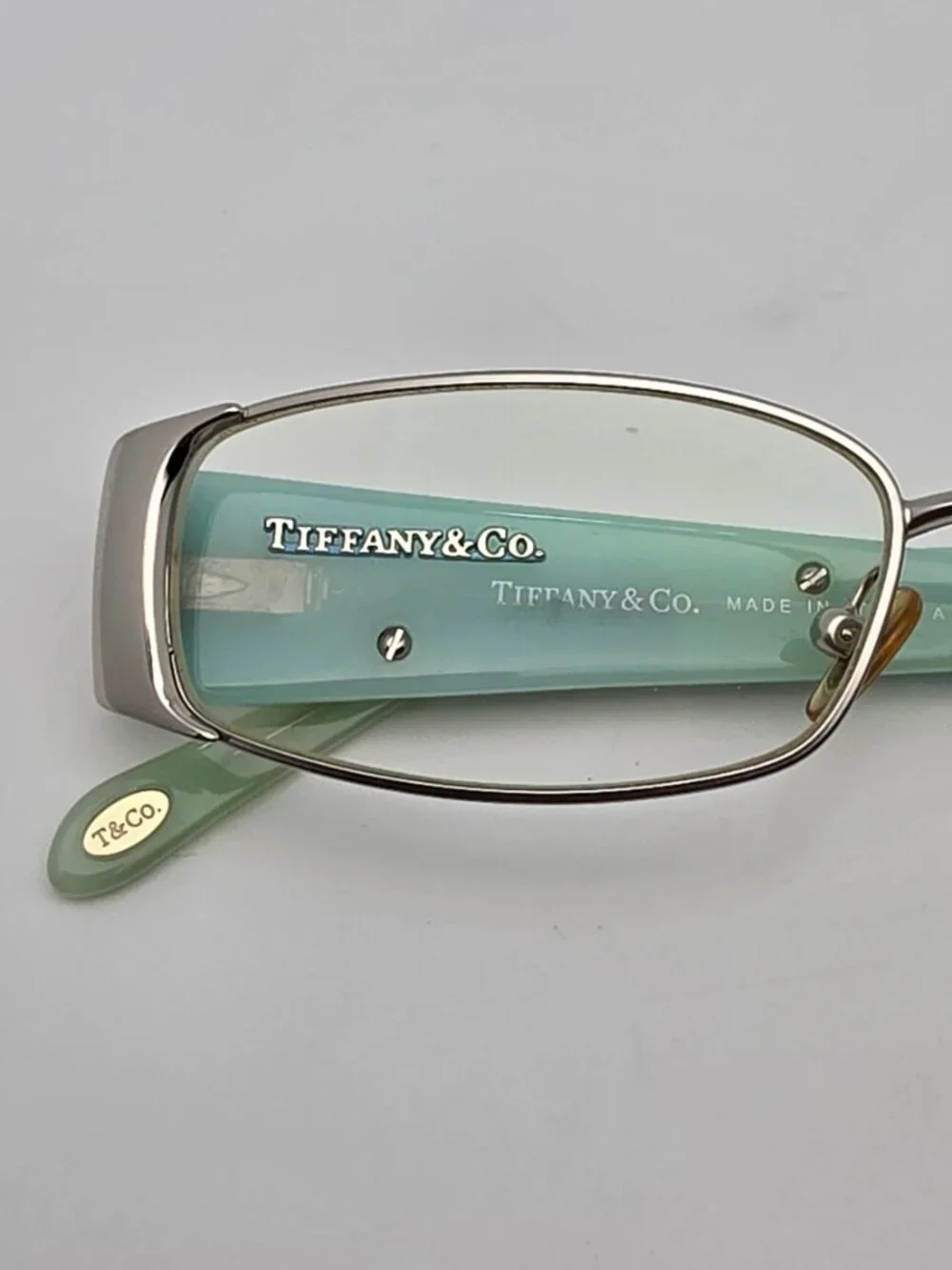 Tiffany & Co TF1020-B 6005 Silver Rhinestone Eyeglasses Frame w/ Case Italy 50mm